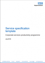 Service specification template: (Corporate services productivity toolkit)